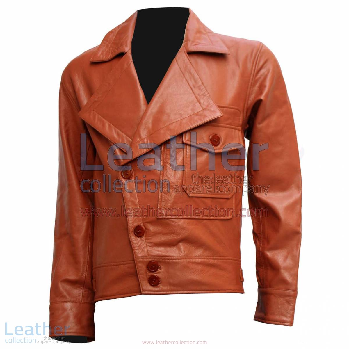 Aviator Movie Tan Biker Leather Jacket