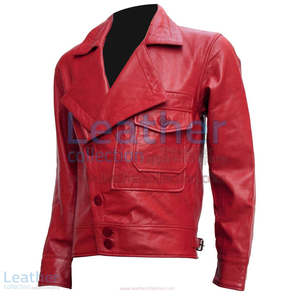 Aviator Red Biker Leather Jacket