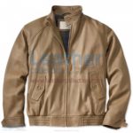 Beige Leather Bomber Jacket | beige bomber jacket