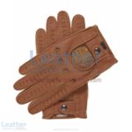 Beige Mens Driving Leather Gloves | mens driving gloves