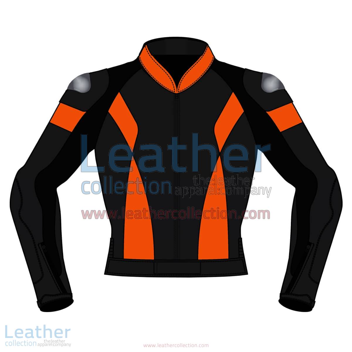 Bi Color Motorbike Leather Jacket For Men