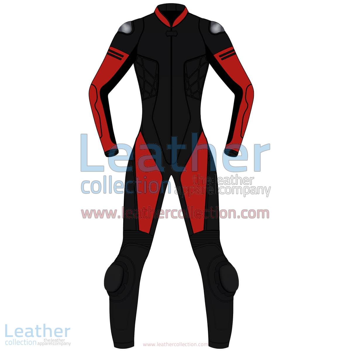 Bi Color One-Piece Motorbike Leather Suit For Women