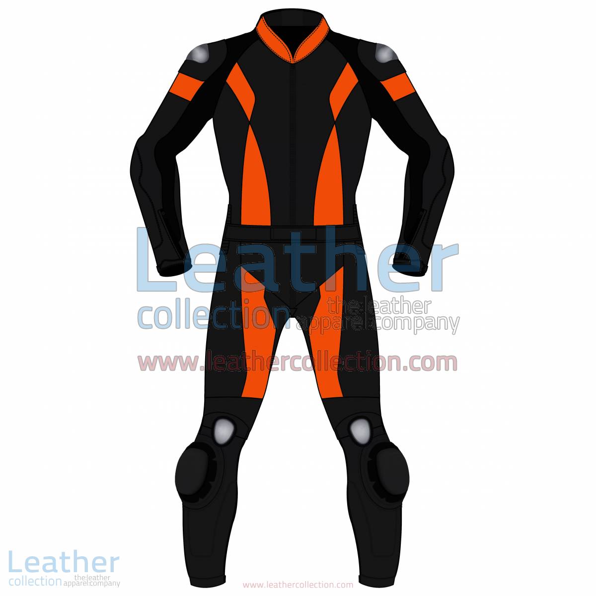 Bi Color Two-Piece Motorbike Leather Suit For Men