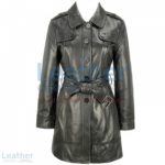 Black Lamb Belted Trench Coat with Thinsulate Lining | belted trench coat