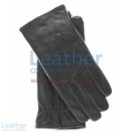Black Lambskin Winter Leather Gloves | winter leather gloves