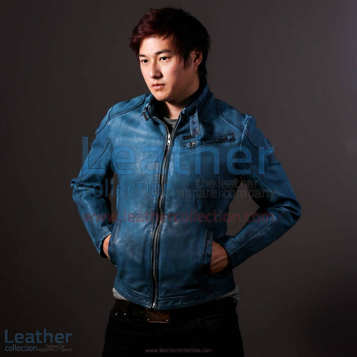 Blue Jazz Leather Jacket for Men