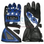 Bravo Blue Biker Gloves | biker gloves