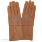 Brown Cashmere Lined Ladies Suede Gloves | cashmere gloves