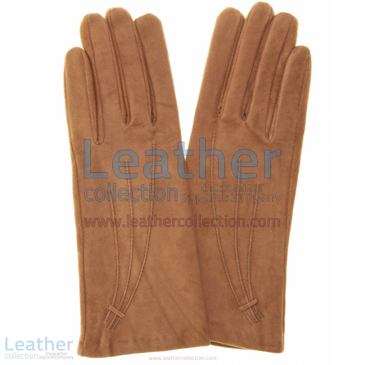 Brown Cashmere Lined Ladies Suede Gloves