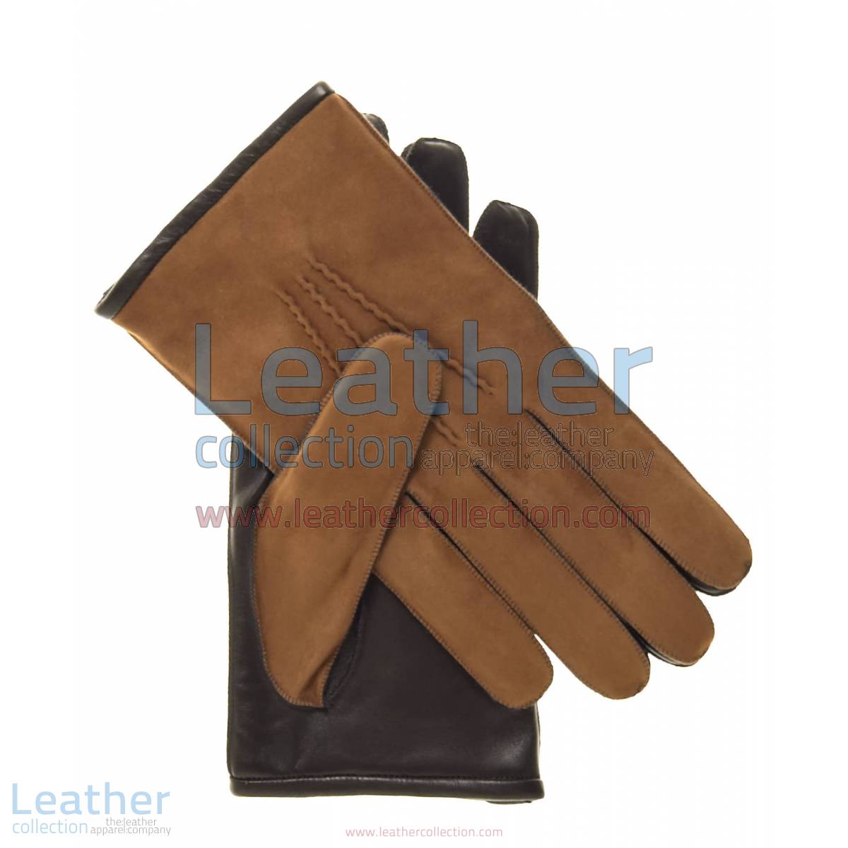 Camel Suede and Lambskin Gloves