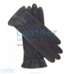 Cashmere Wool Lined Black Leather Gloves | wool lined gloves