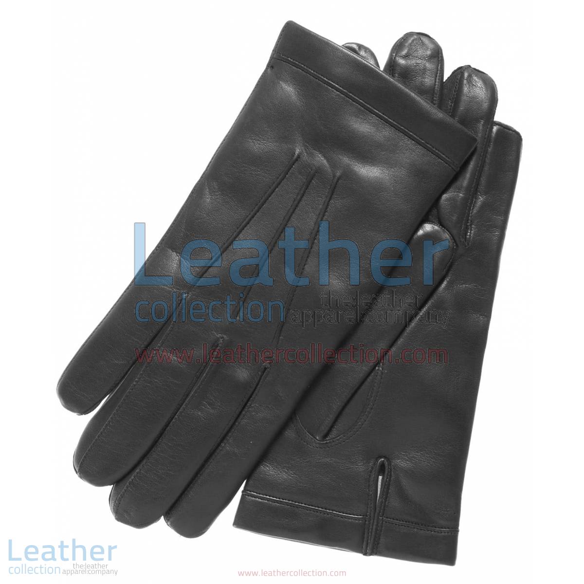 Classic Black Cashmere Lined Fashion Gloves