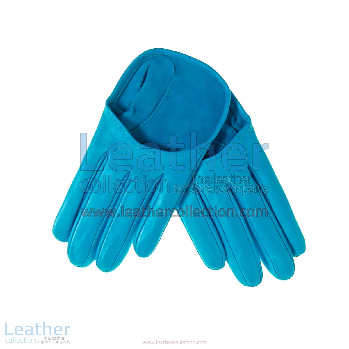 Cyan Fashion Short Leather Gloves