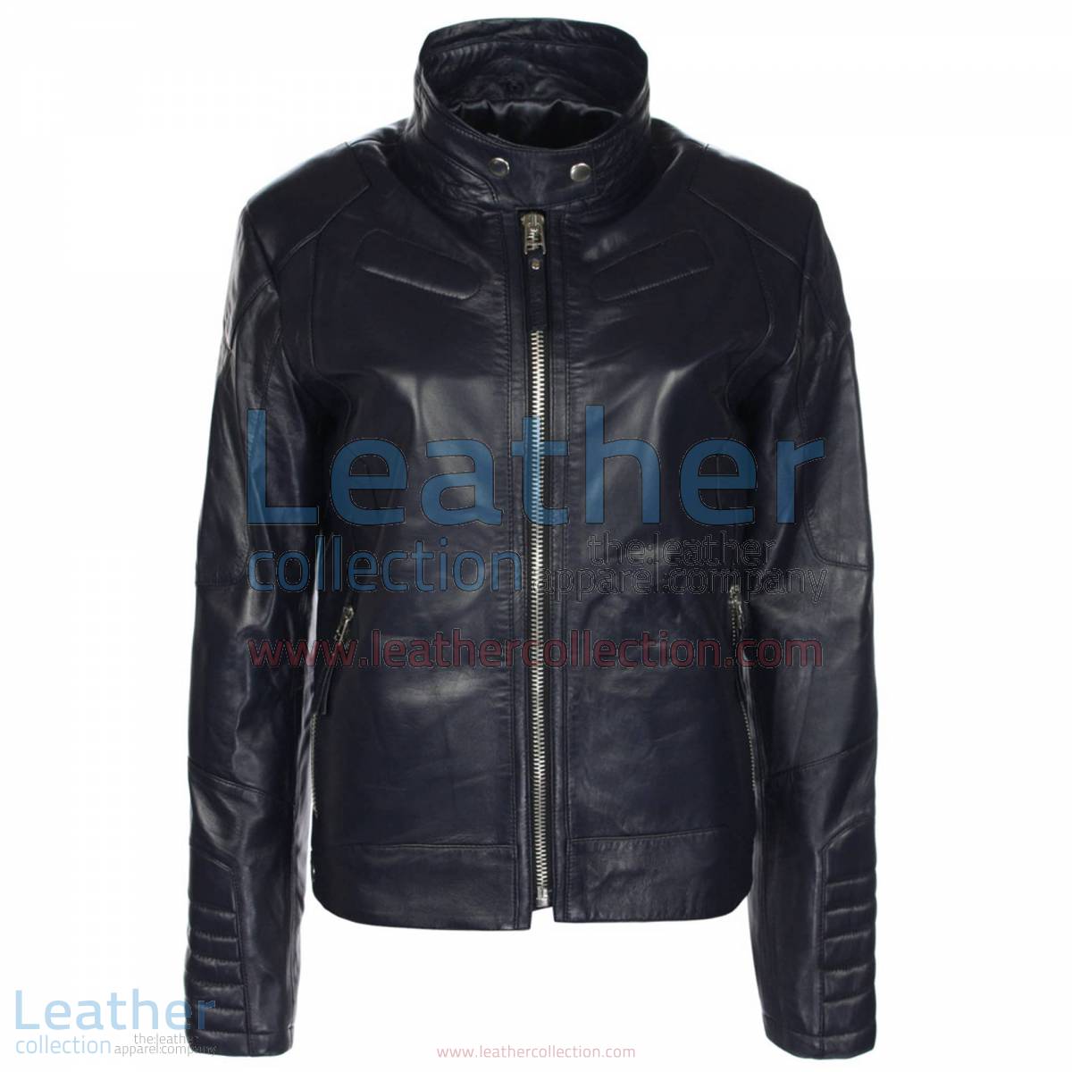 Deuce Classic Navy Biker Leather Jacket