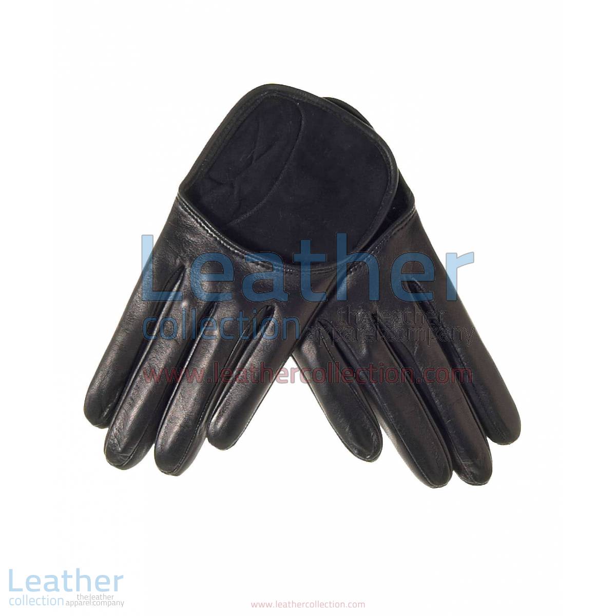 Fashion Black Short Leather Gloves