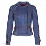 Heritage Ladies Blue Fashion Leather Jacket | heritage jacket