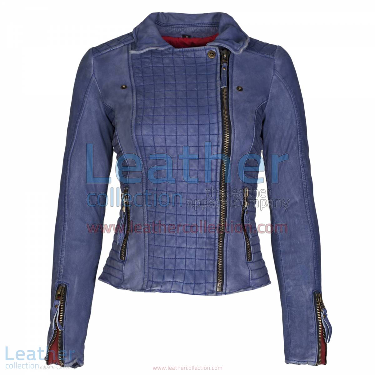 Heritage Ladies Blue Fashion Leather Jacket