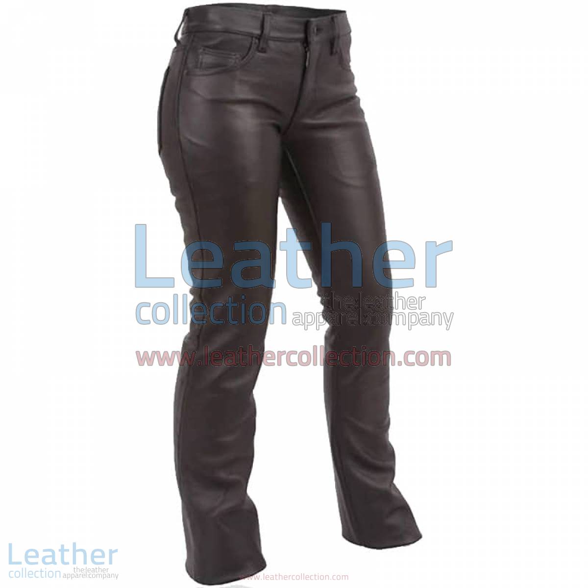 Jeans Style Low Rise Leather Pants