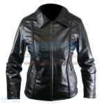 Ladies Front Braided Leather Jacket | braided leather jacket