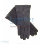 Ladies Grey Suede and Lamb Leather Gloves | suede gloves ladies