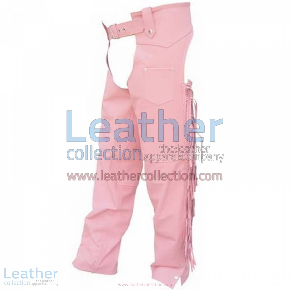 Ladies Pink Braided Leather Chaps