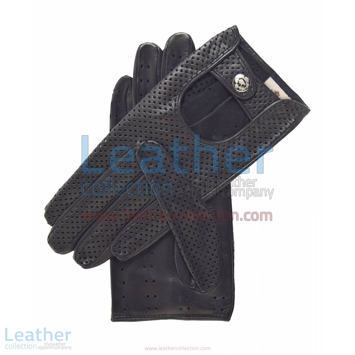 Ladies Summer Ventilated Black Driving Gloves