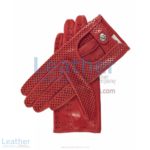 Ladies Summer Ventilated Red Driving Gloves | summer driving gloves