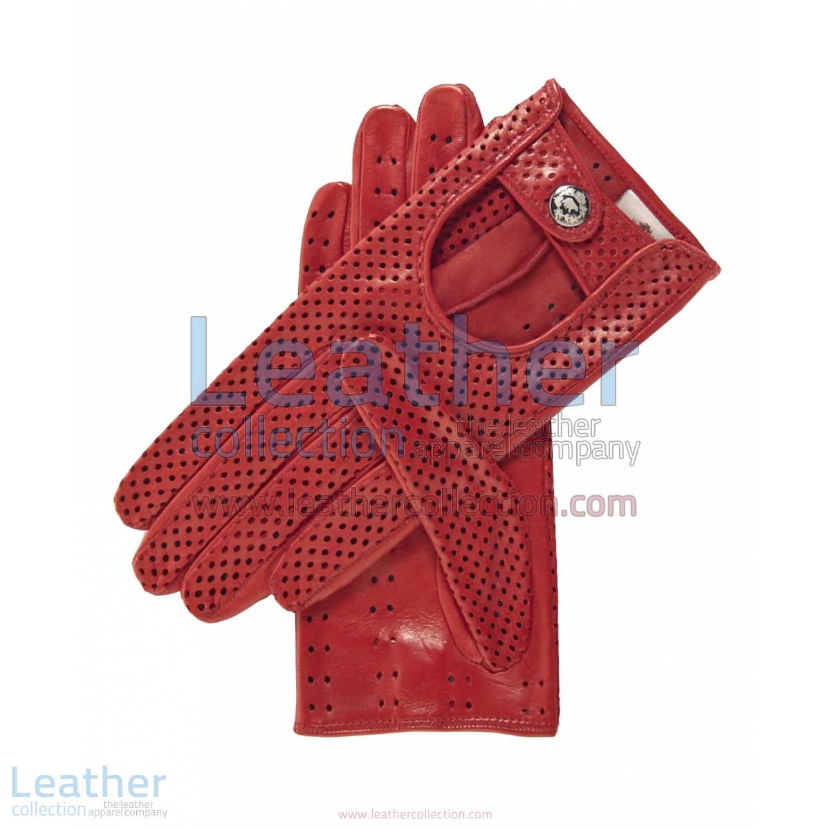 Ladies Summer Ventilated Red Driving Gloves