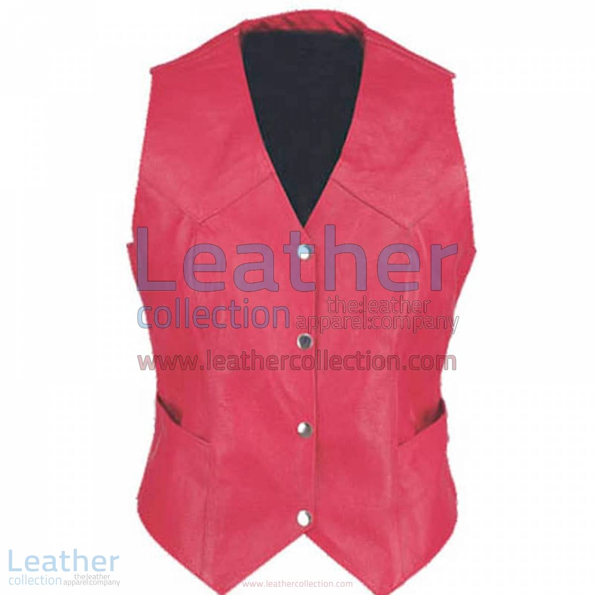Ladies Vintage Red Fashion Leather Vest