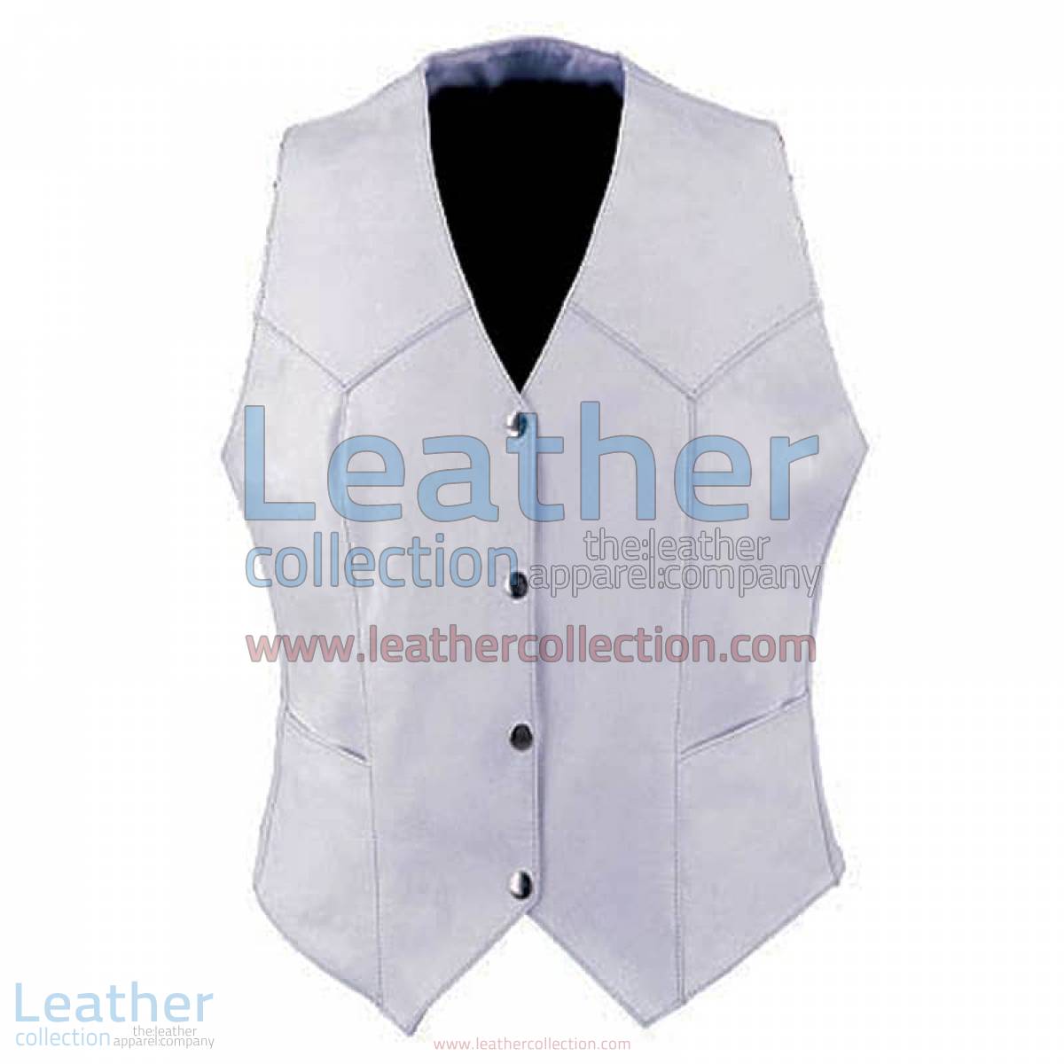 Ladies Vintage White Fashion Leather Vest