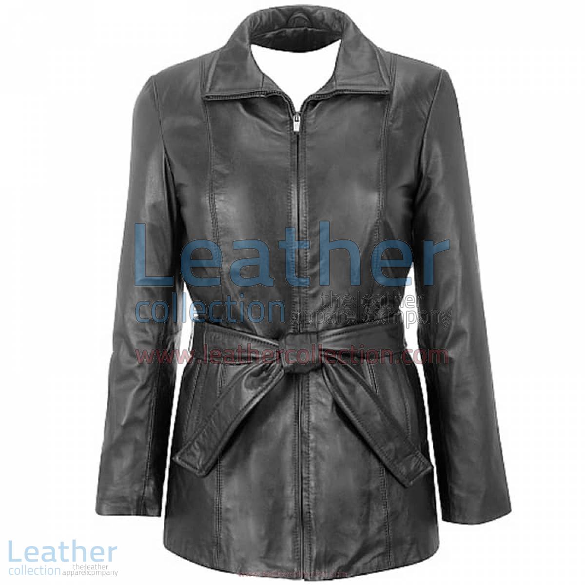 Lambskin Belted Hipster Coat