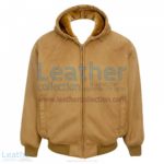 Leather Shearling Hooded Bomber | shearling bomber