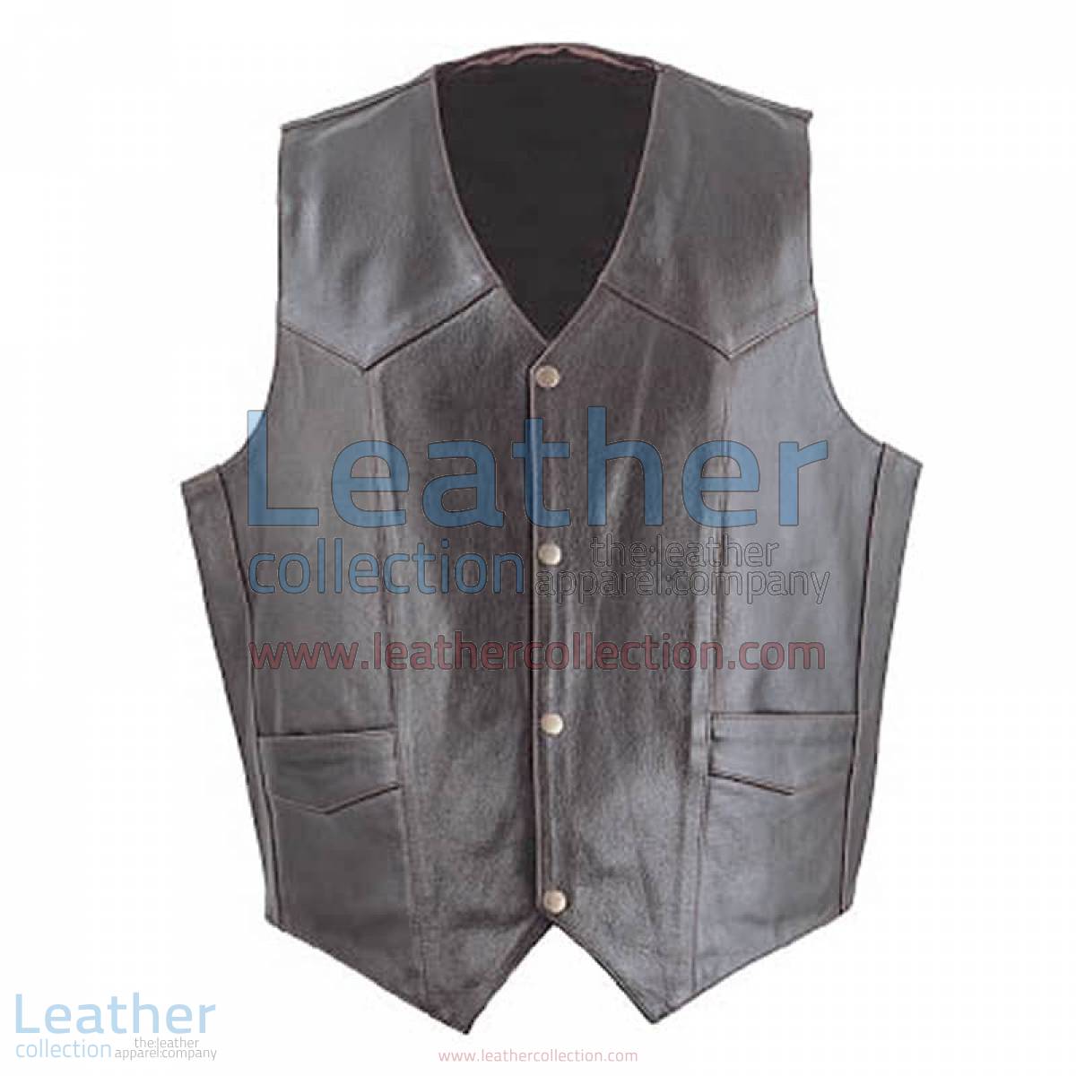 Mens Brown Classic Leather Vest