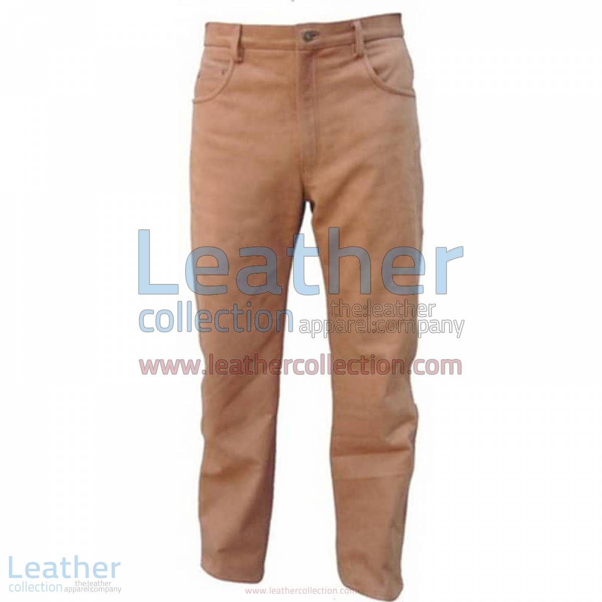 Men Leather Five Pocket Pants