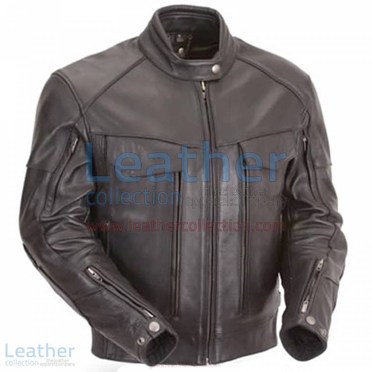 Naked Leather Riding Jacket with Gun Pockets & Side Stretch Panels