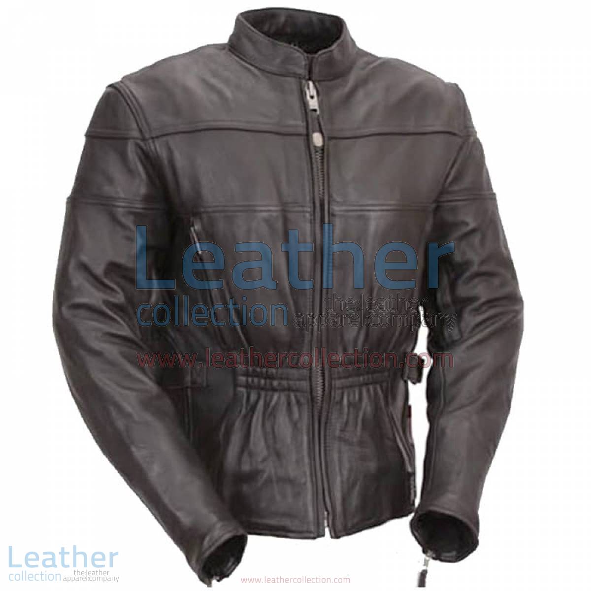 Premium Black Leather Motorcycle Touring Jacket