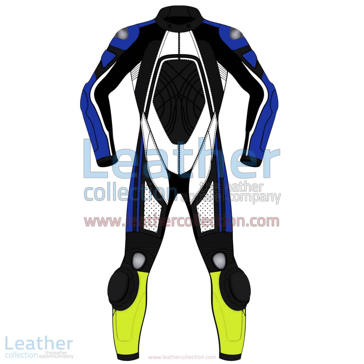Quad Color One-Piece Motorbike Leather Suit For Men