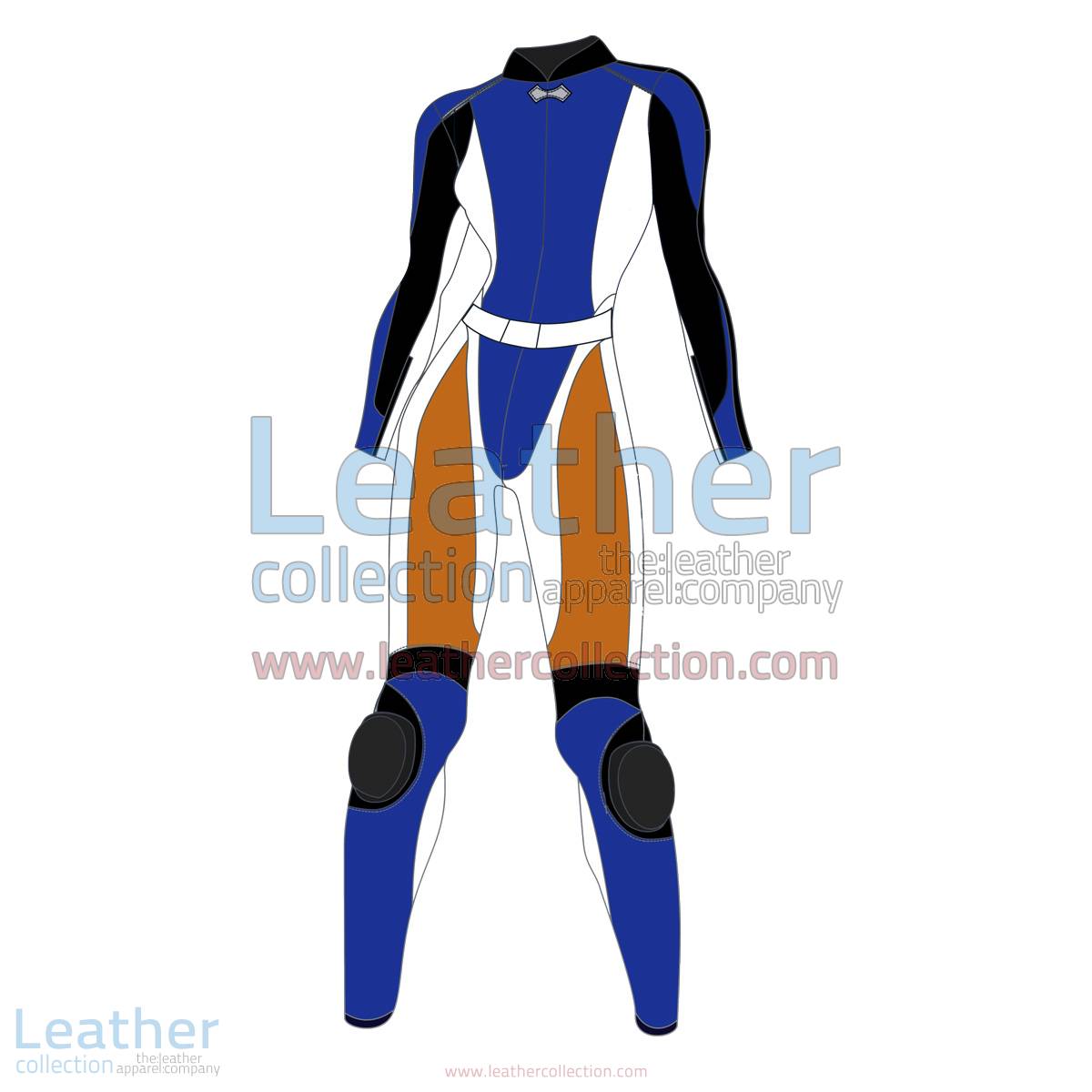 Quad Color Two-Piece Motorbike Leather Suit For Women