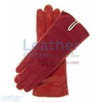 Red Suede Ladies Lambskin Gloves | red suede gloves