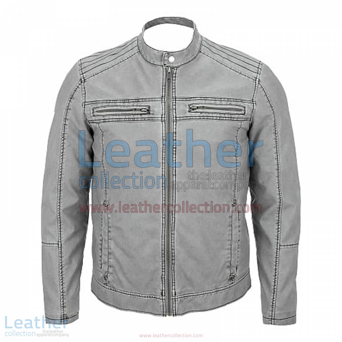 Semi Moto Gray Leather Jacket
