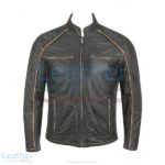Semi Motorbike Casual Leather Piping Jacket | piping jacket