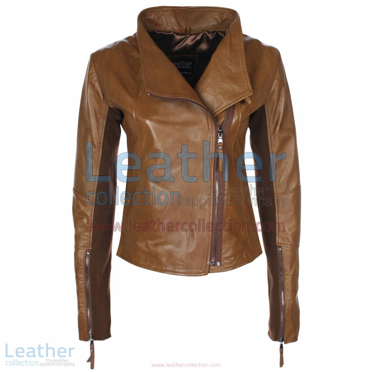 Ladies Sovereign Leather Jacket Antique Brown
