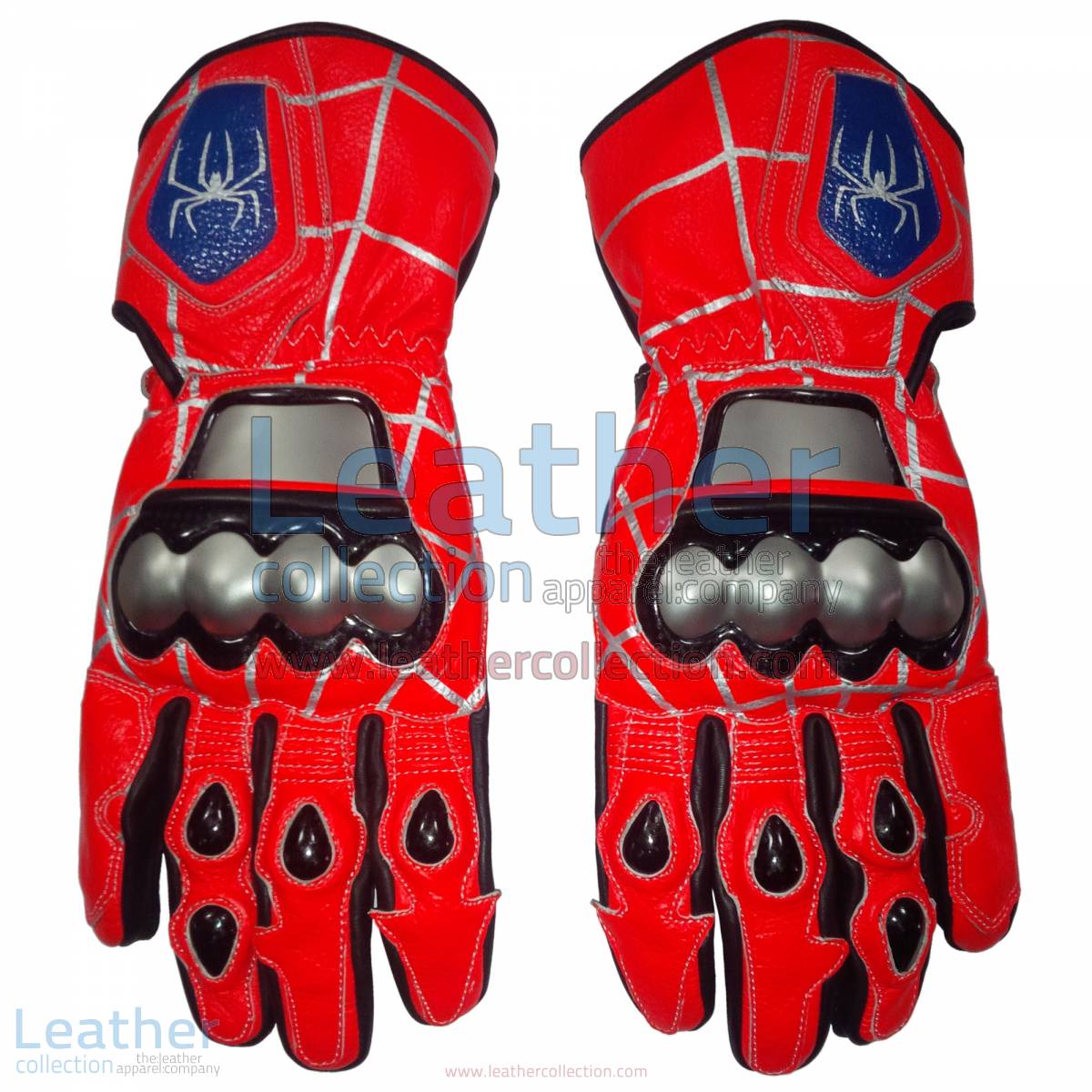 Spiderman Leather Motorbike Race Gloves