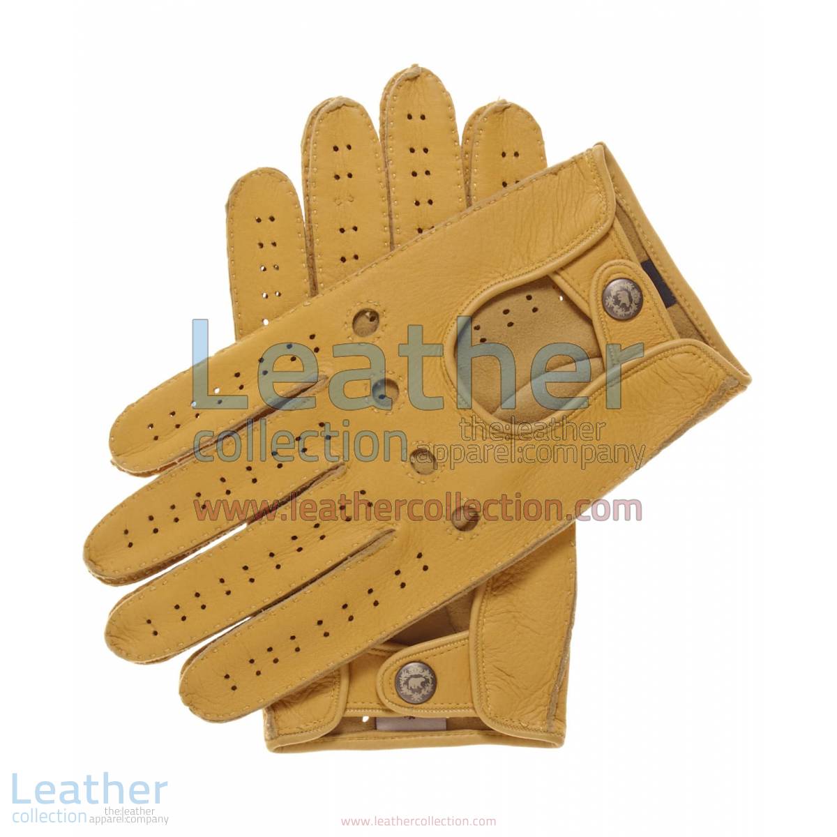 Tan Mens Leather Driving Gloves