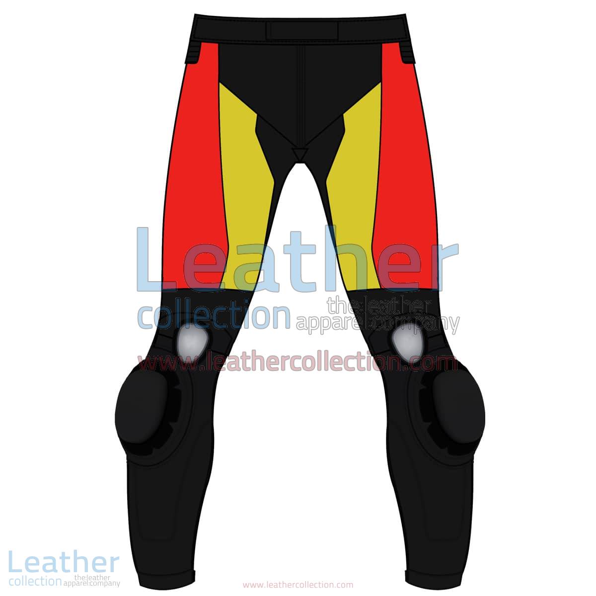 Tri Color Motorbike Leather Pant For Men