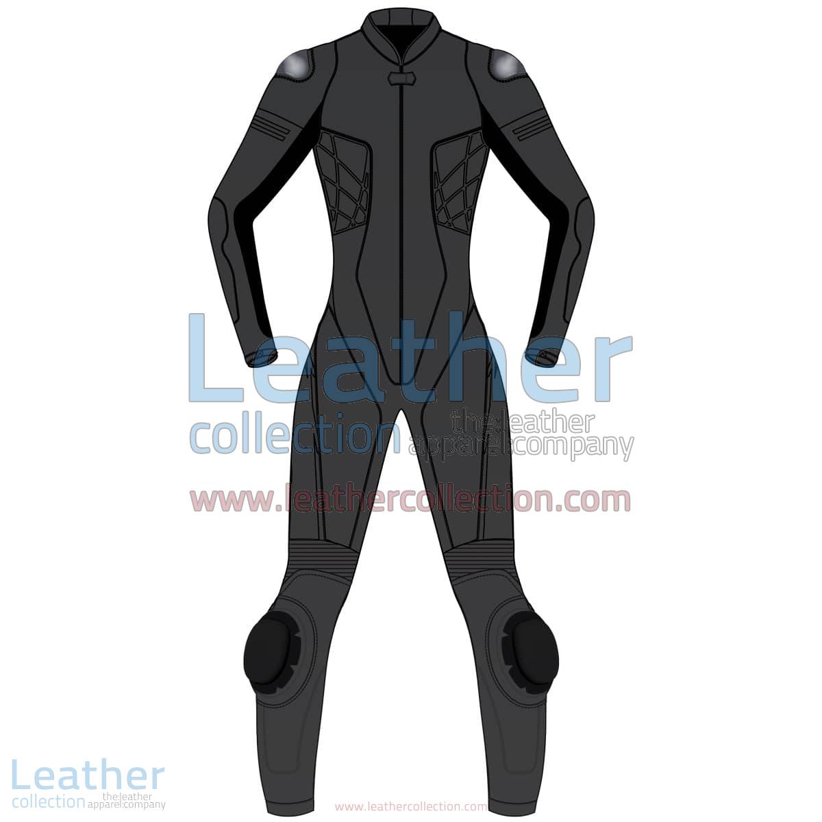 Uni Color One-Piece Motorbike Leather Suit For Women