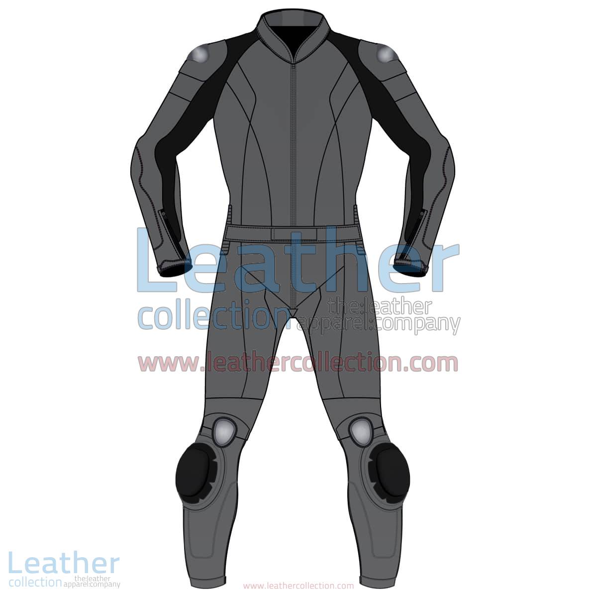 Uni Color Two-Piece Motorbike Leather Suit For Men