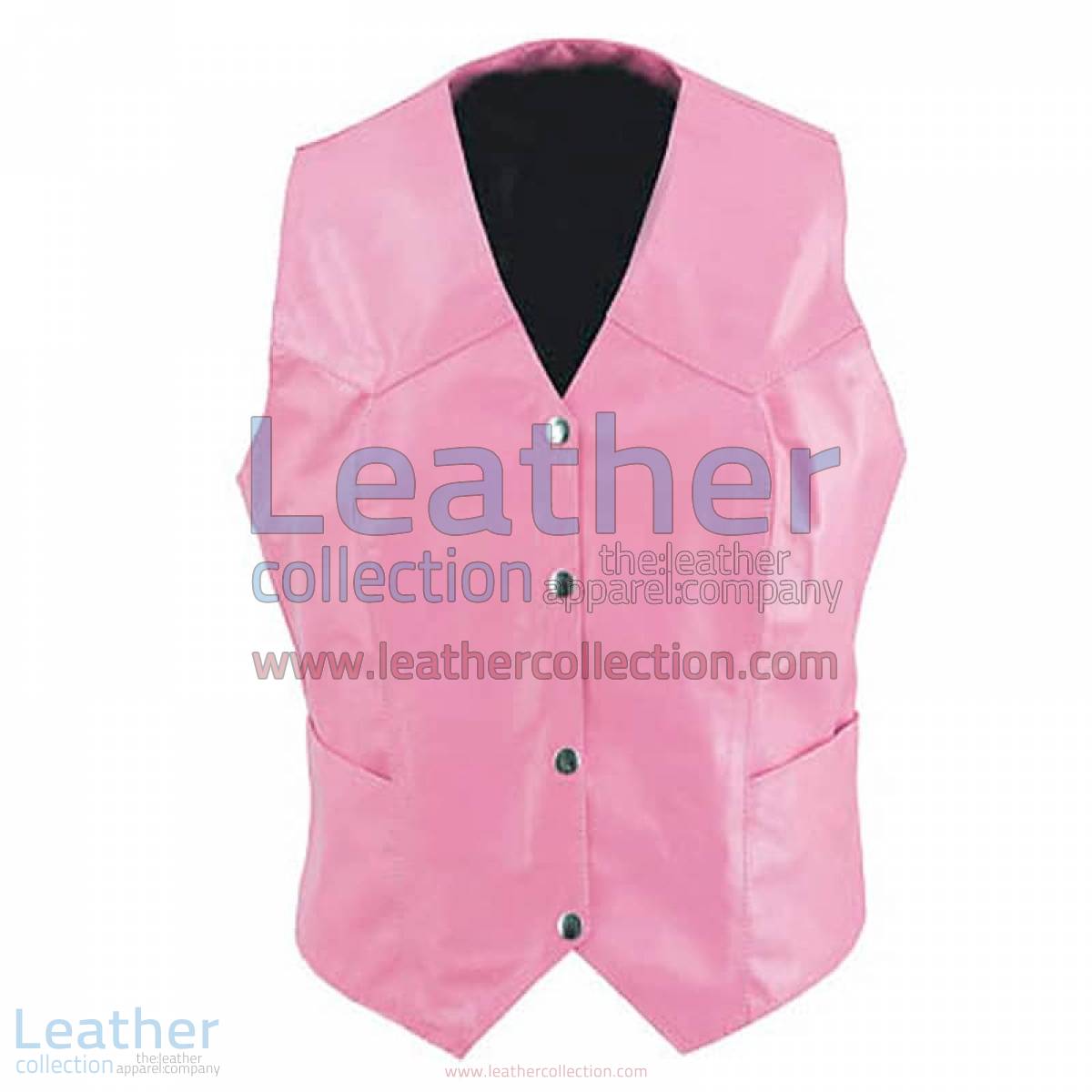 Women Vintage Pink Fashion Leather Vest