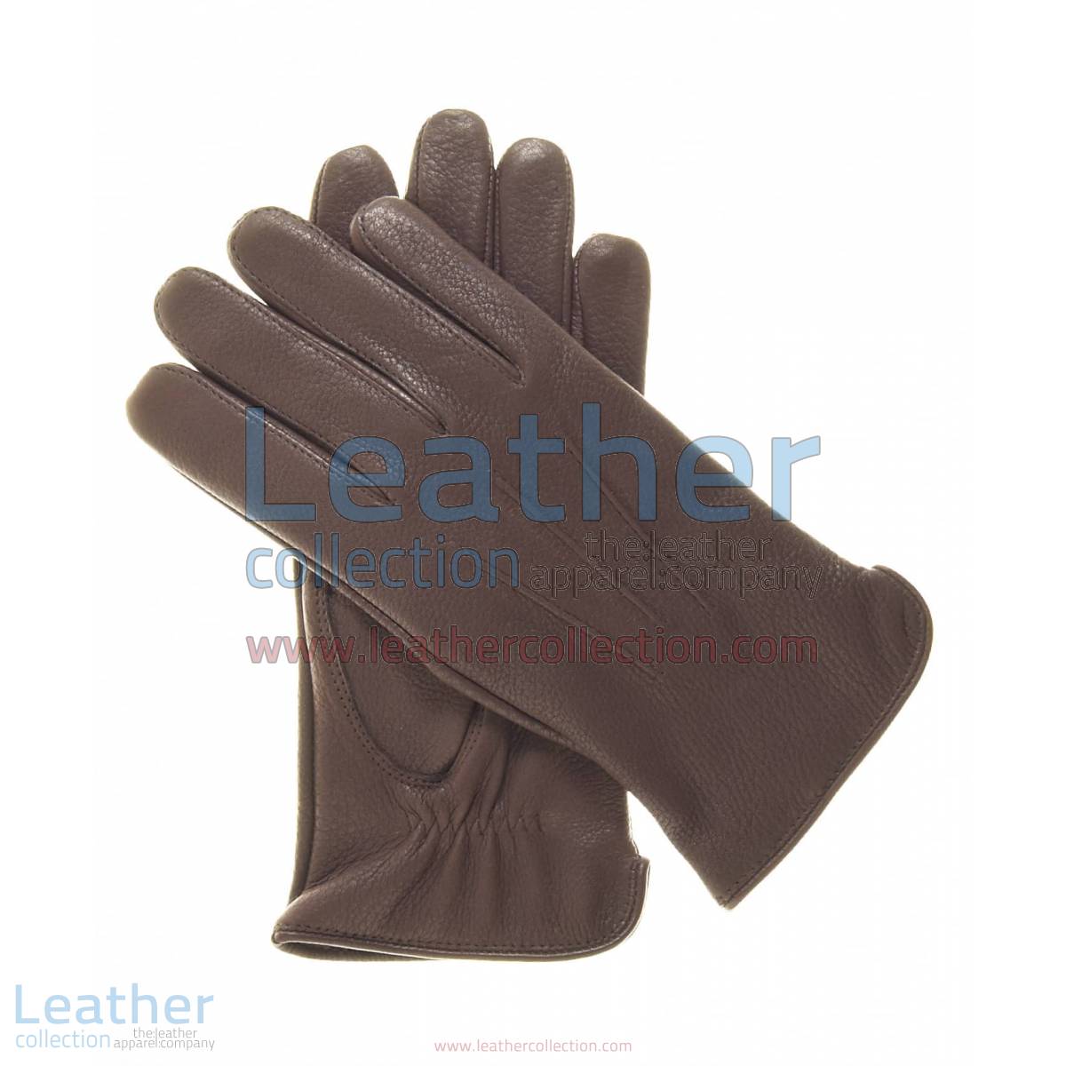 Women Winter Gloves Brown with Wool Lining