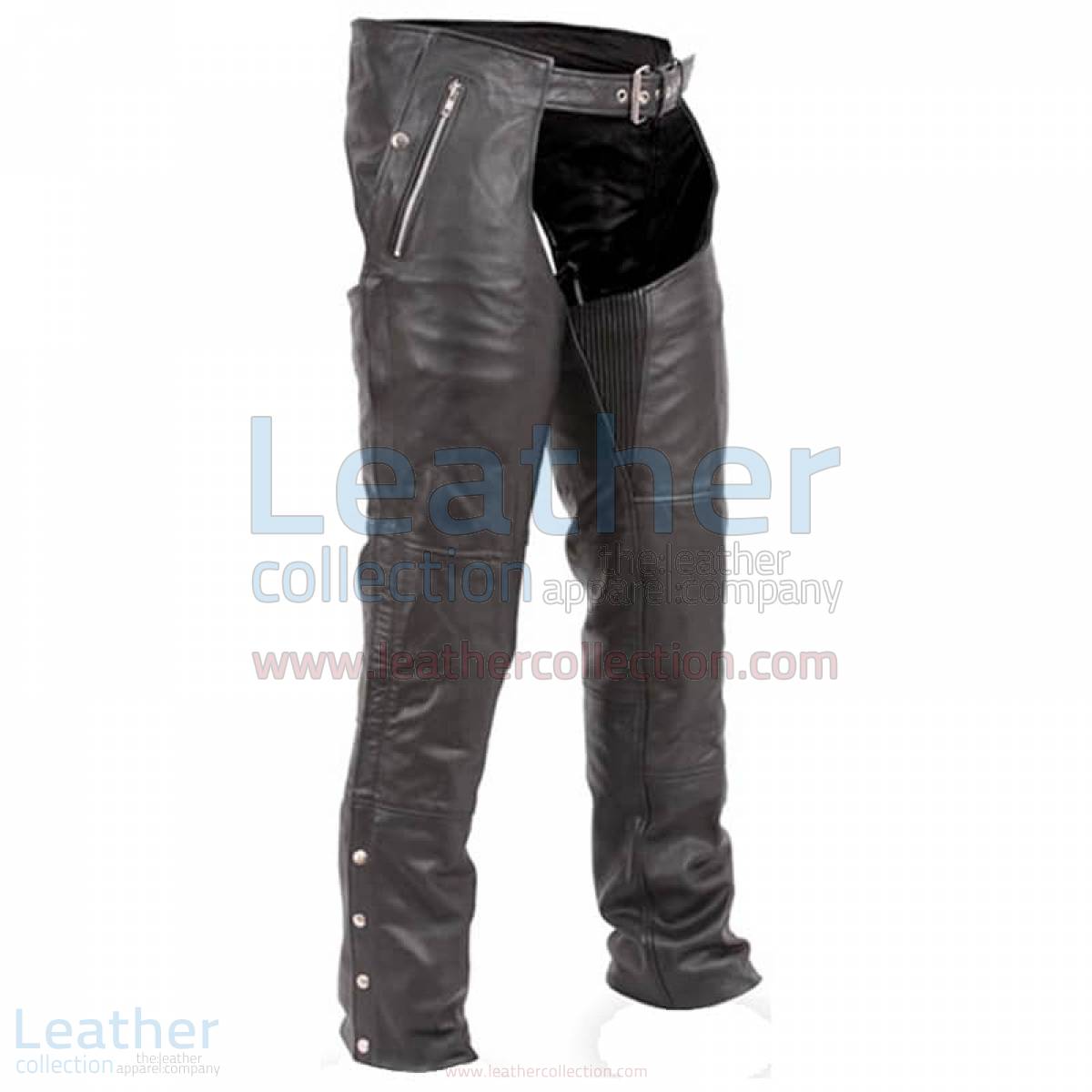Black Premium Biker Leather Chaps